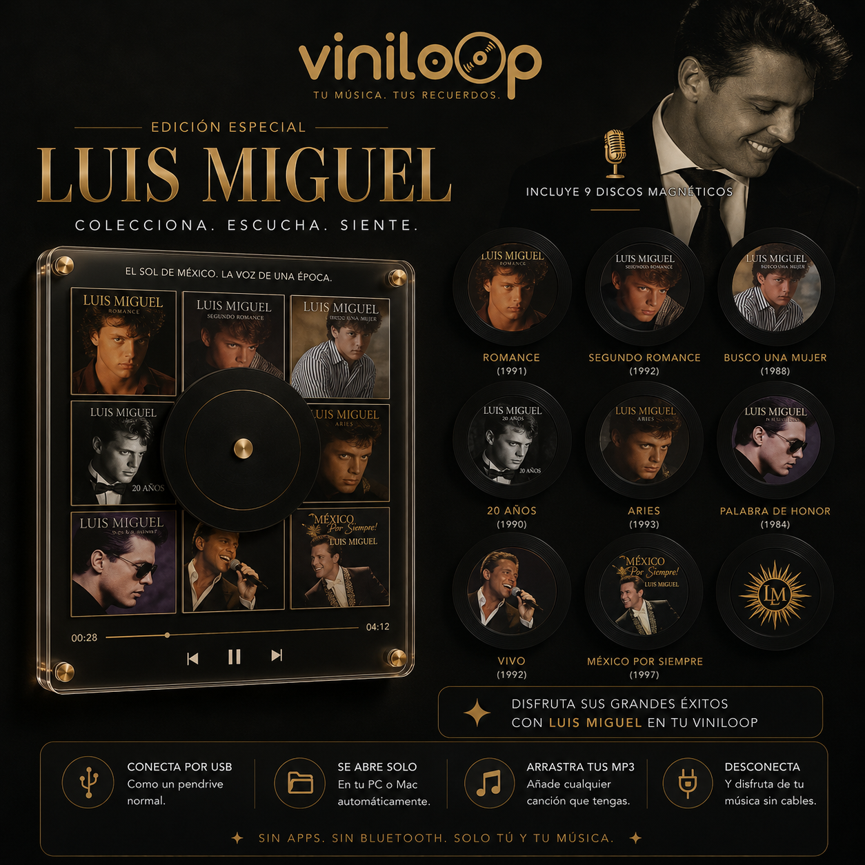 Viniloop™ | Reproductor Magnético de Vinilos