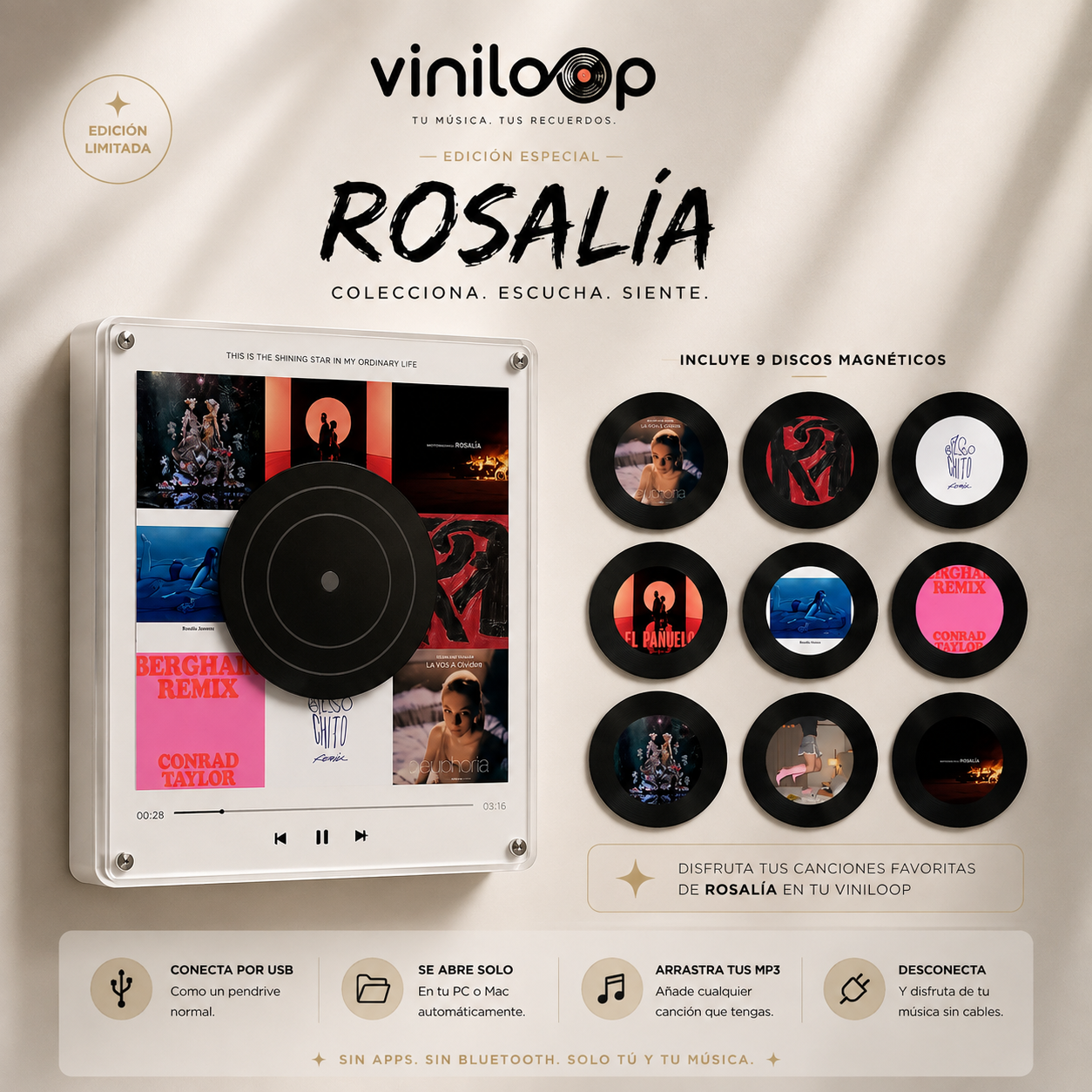 Viniloop™ | Reproductor Magnético de Vinilos