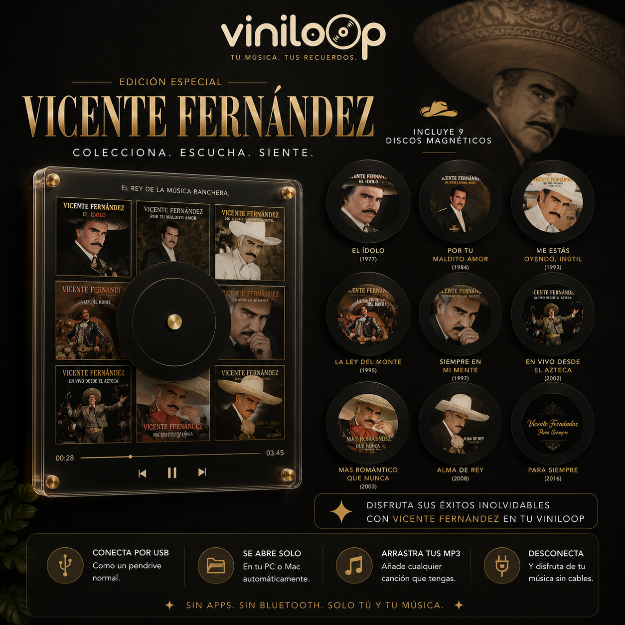 Viniloop™ | Reproductor Magnético de Vinilos