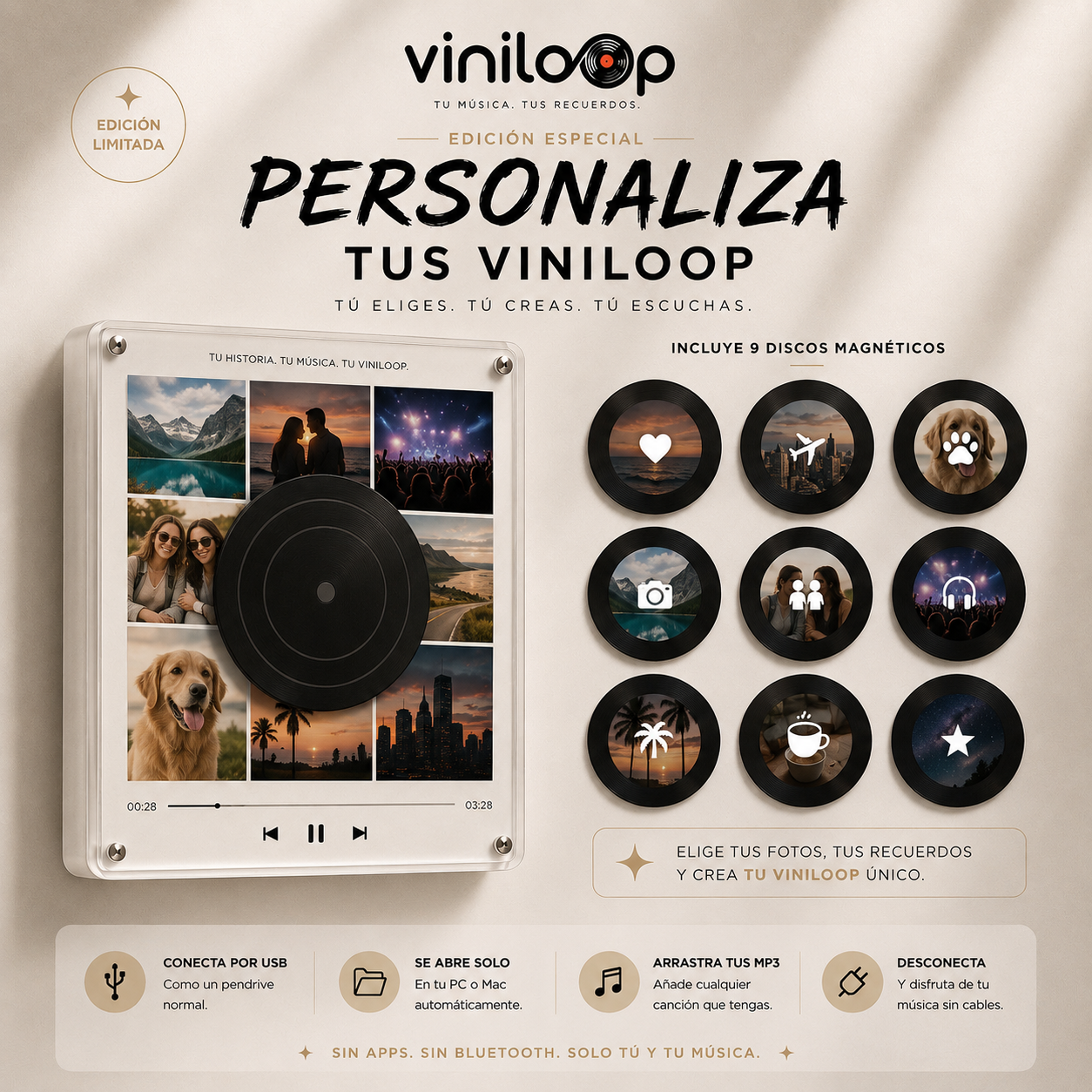 Viniloop™ | Reproductor Magnético de Vinilos