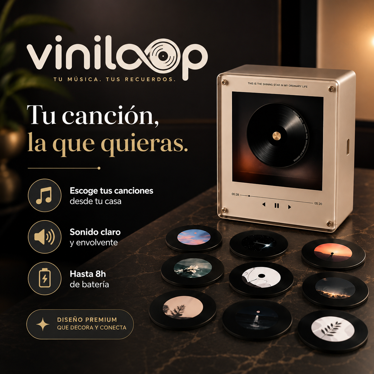 Viniloop™ | Reproductor Magnético de Vinilos